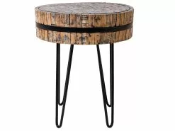 Beliani Mesa Auxiliar De Madera De Teca Clara/negro ⌀ 45 Cm TAKU 17 Beliani Mesa Auxiliar De Madera De Teca Clara/negro ⌀ 45 Cm TAKU -Mesas comercio undef src sa picid 678542 type whitesh image