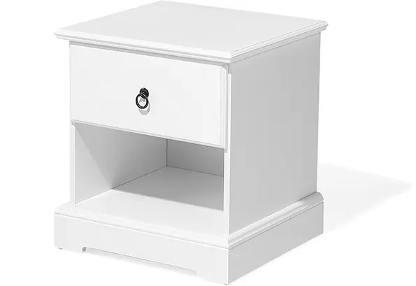 Beliani Mesa De Noche Blanca 48 X 43 Cm GILBERT 5 Beliani Mesa De Noche Blanca 48 X 43 Cm GILBERT - Imagen 3