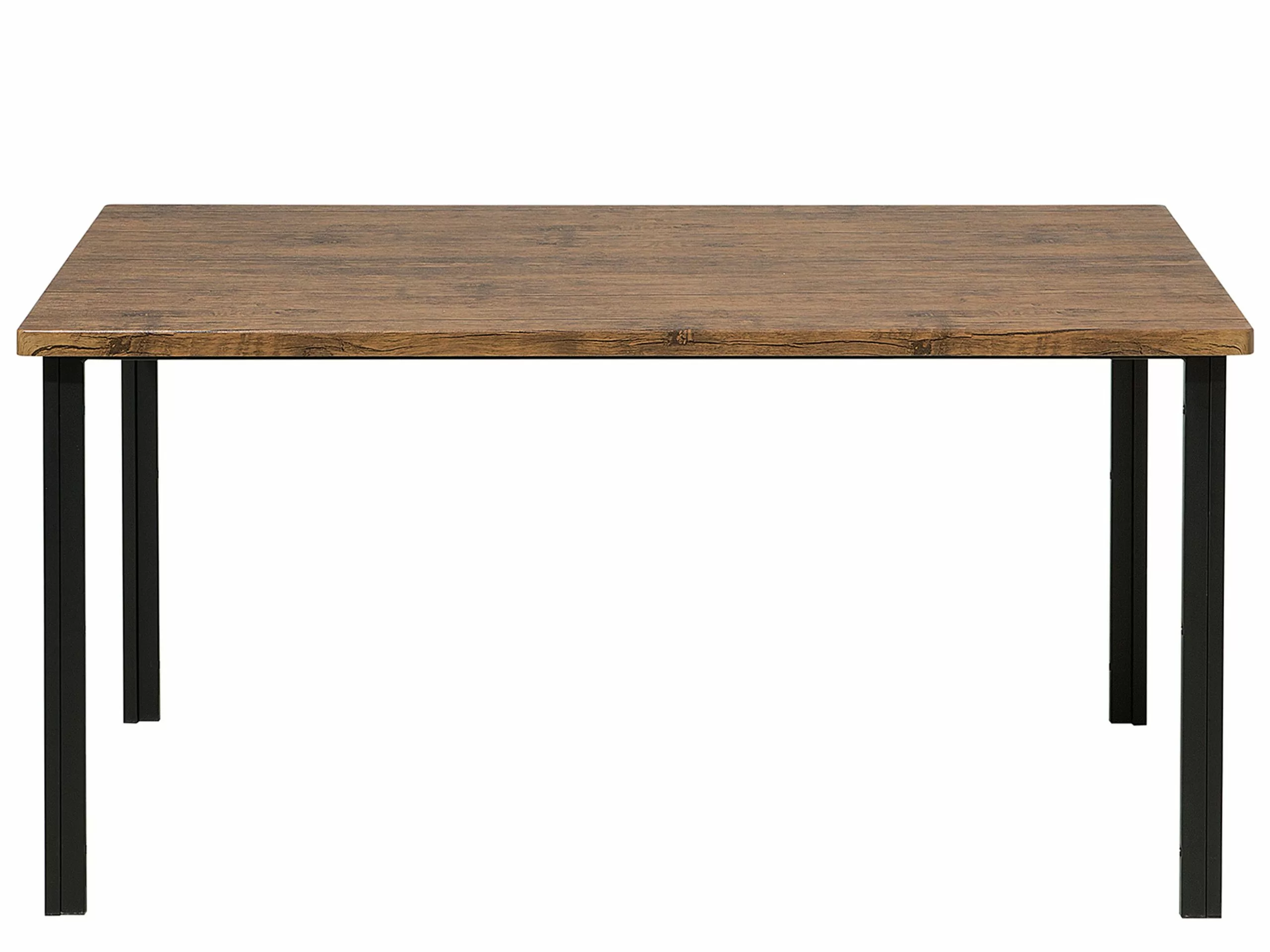 Beliani Mesa De Comedor Negro/madera Oscura 150 X 90 Cm LAREDO - Imagen 3