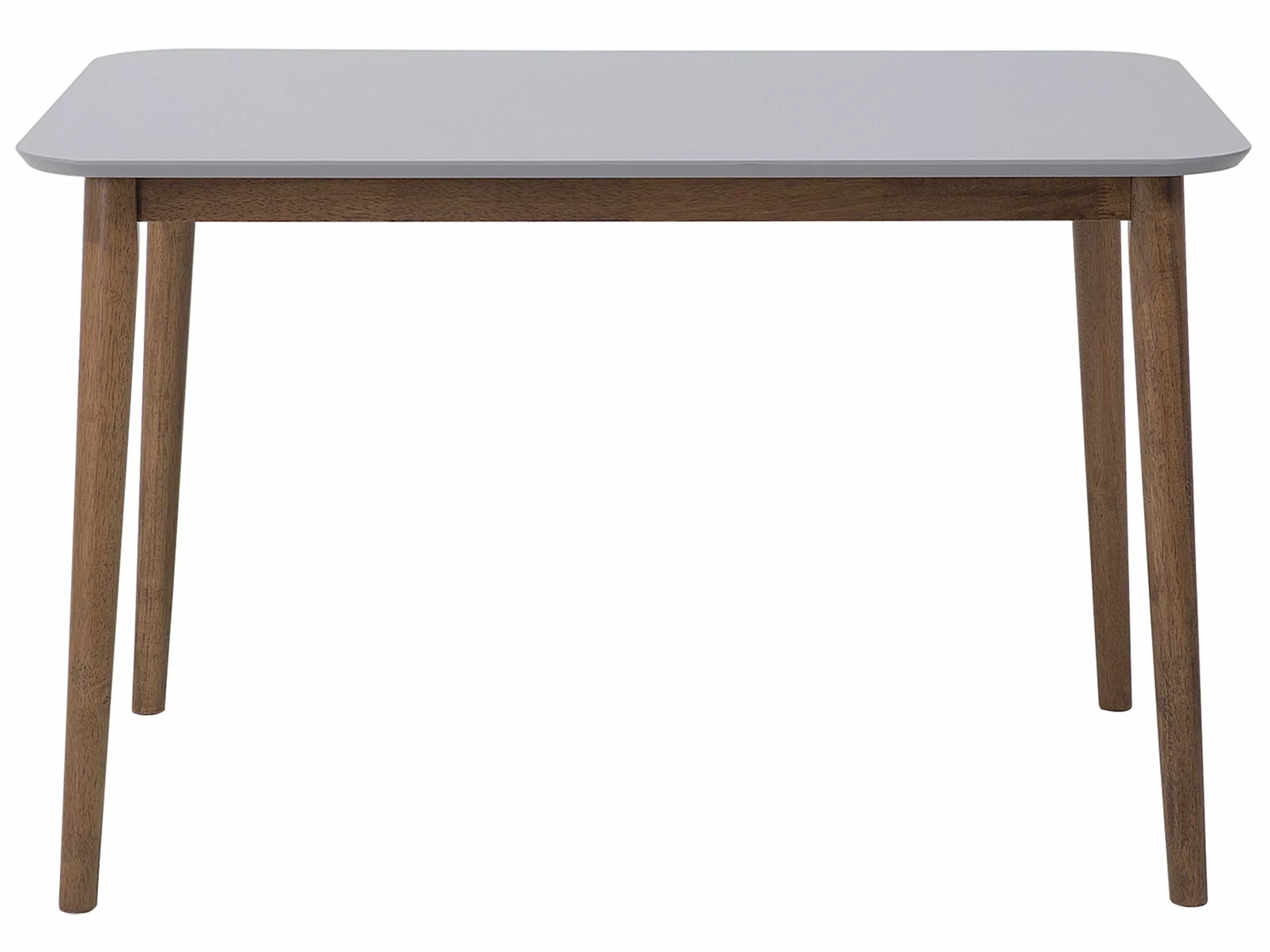 Beliani Mesa De Comedor De Madera De Caucho Oscura/gris Claro 118 X 77 Cm MODESTO 5 Beliani Mesa De Comedor De Madera De Caucho Oscura/gris Claro 118 X 77 Cm MODESTO - Imagen 3