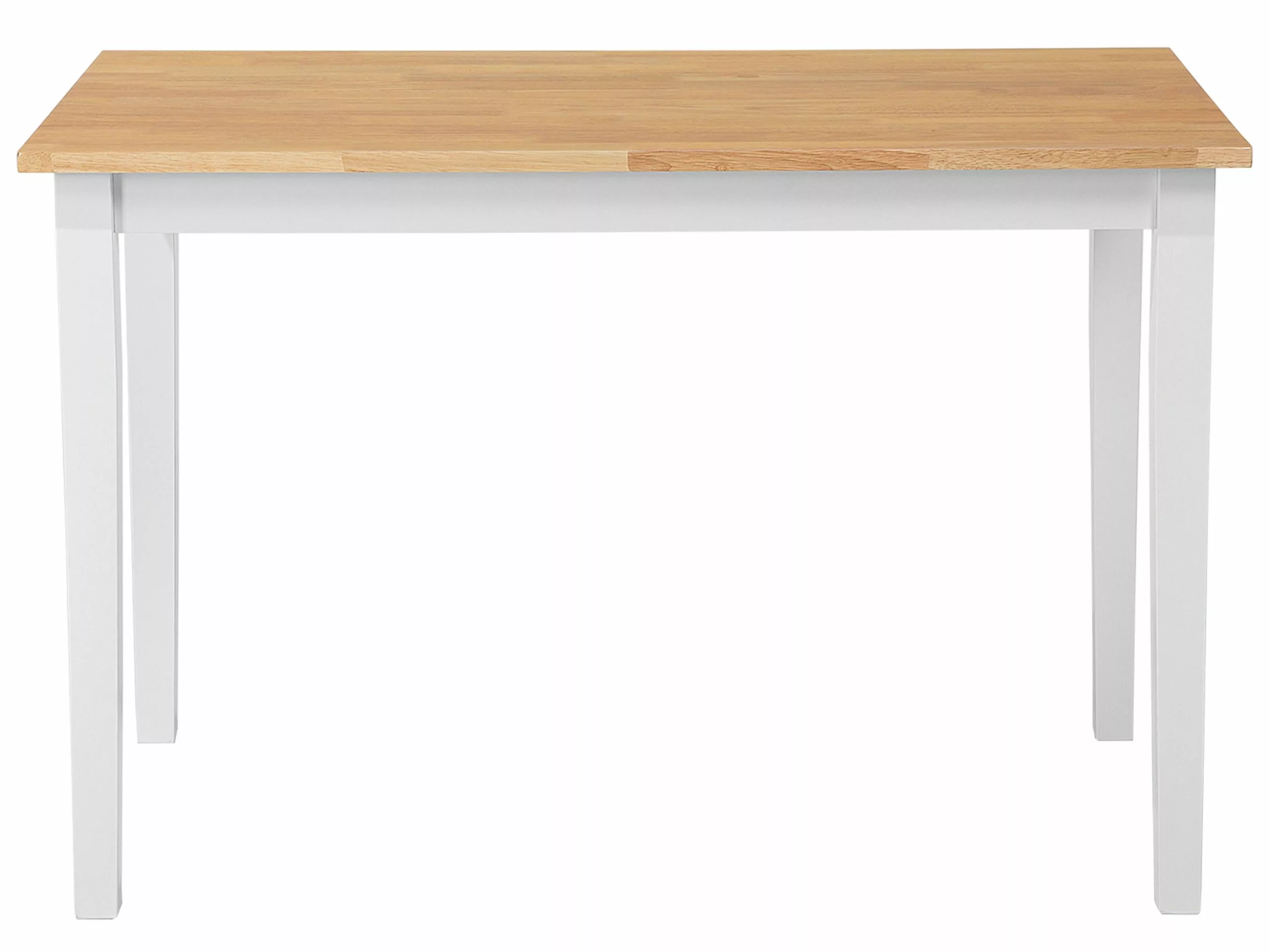 Beliani Mesa De Comedor De Madera De Caucho Clara/blanco Varios Tamaños GEORGIA - Imagen 6