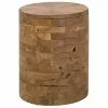 Beliani Mesa Auxiliar De Madera De Teca Clara ⌀ 35 Cm BRANT -Mesas comercio undef src sa picid 703715 type whitesh image