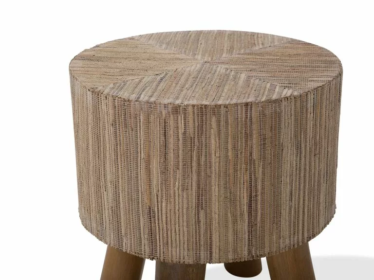 Beliani Mesa Auxiliar De Madera De Teca Clara ø 35 Cm TULITA - Imagen 7