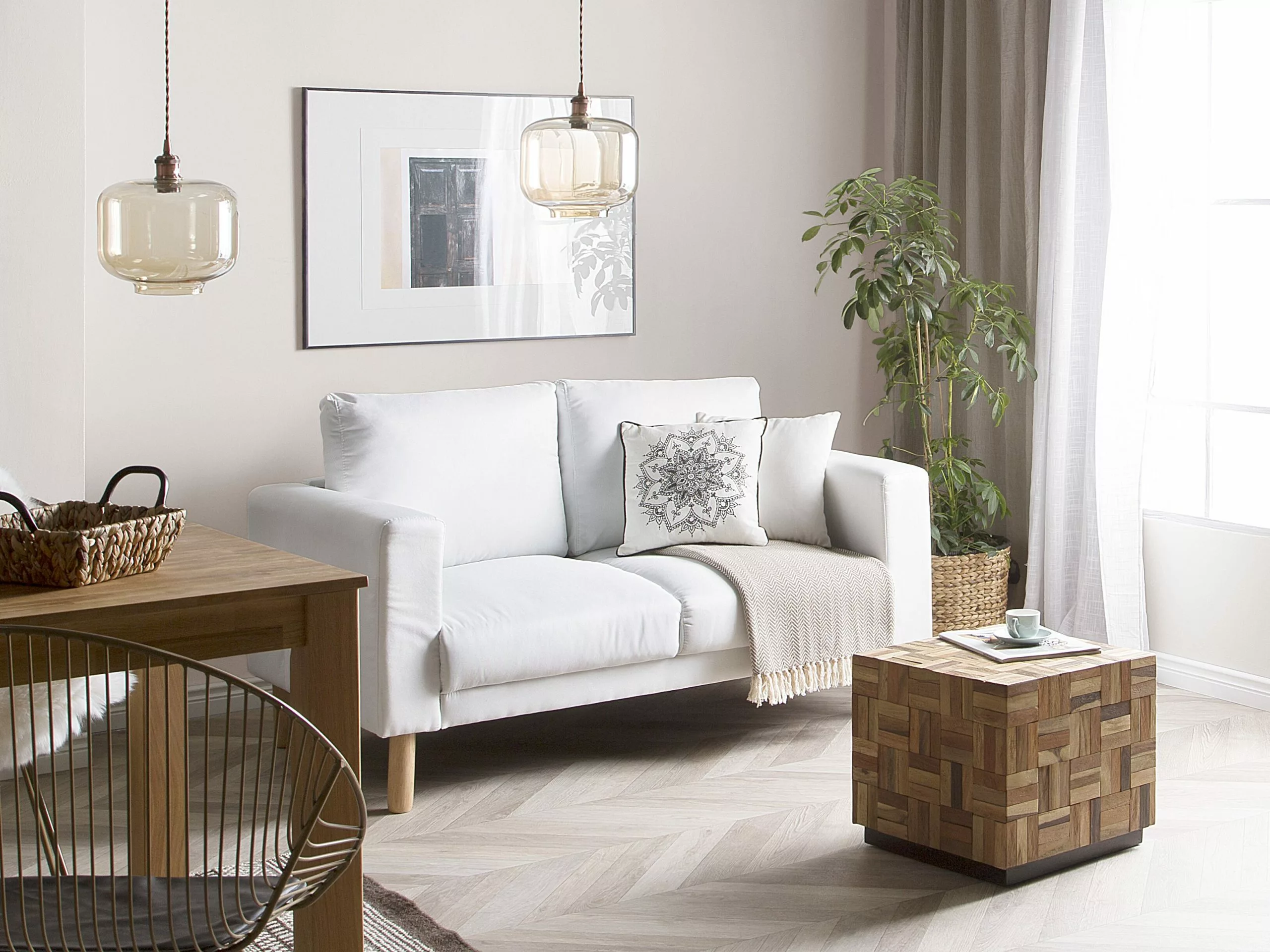 Beliani Mesa De Centro De Madera De Teca Oscura 45 X 45 Cm GAMETI - Imagen 3