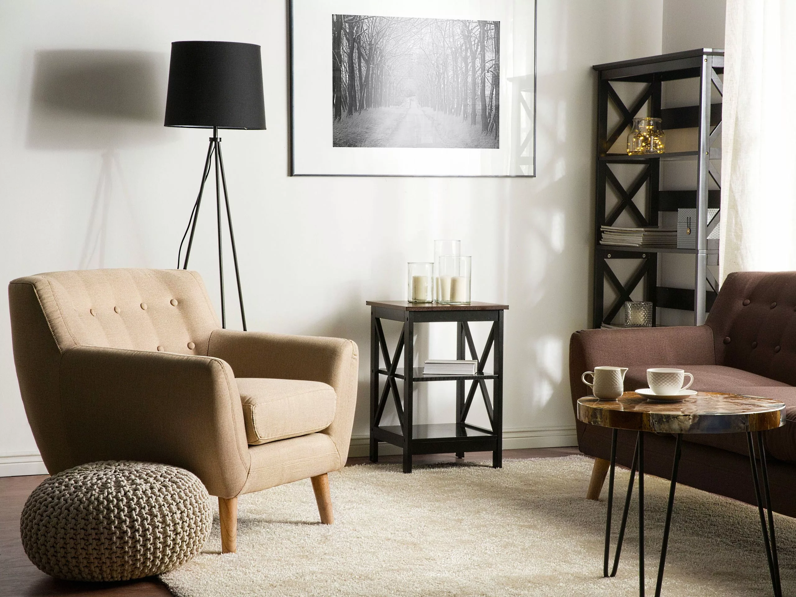 Beliani Mesa Auxiliar Negra 40 X 40 Cm FOSTER 4 Beliani Mesa Auxiliar Negra 40 X 40 Cm FOSTER - Imagen 2