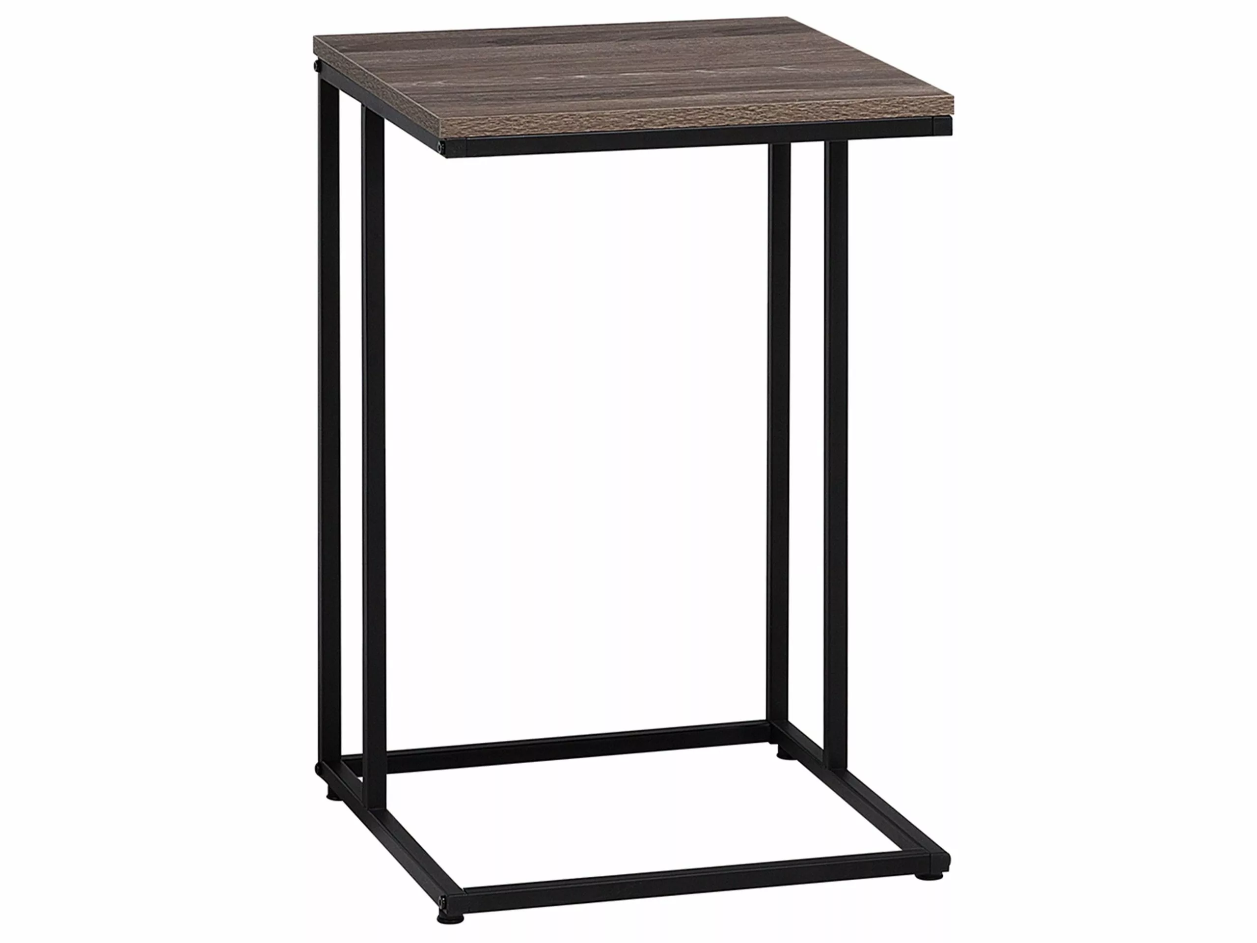 Beliani Mesa Auxiliar Madera Oscura/negro/gris Pardo 40 X 40 Cm TROY