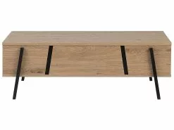 Beliani Mesa De Centro Madera Clara/negro 107 X 59 Cm BLACKPOOL -Mesas comercio undef src sa picid 722832 type whitesh image