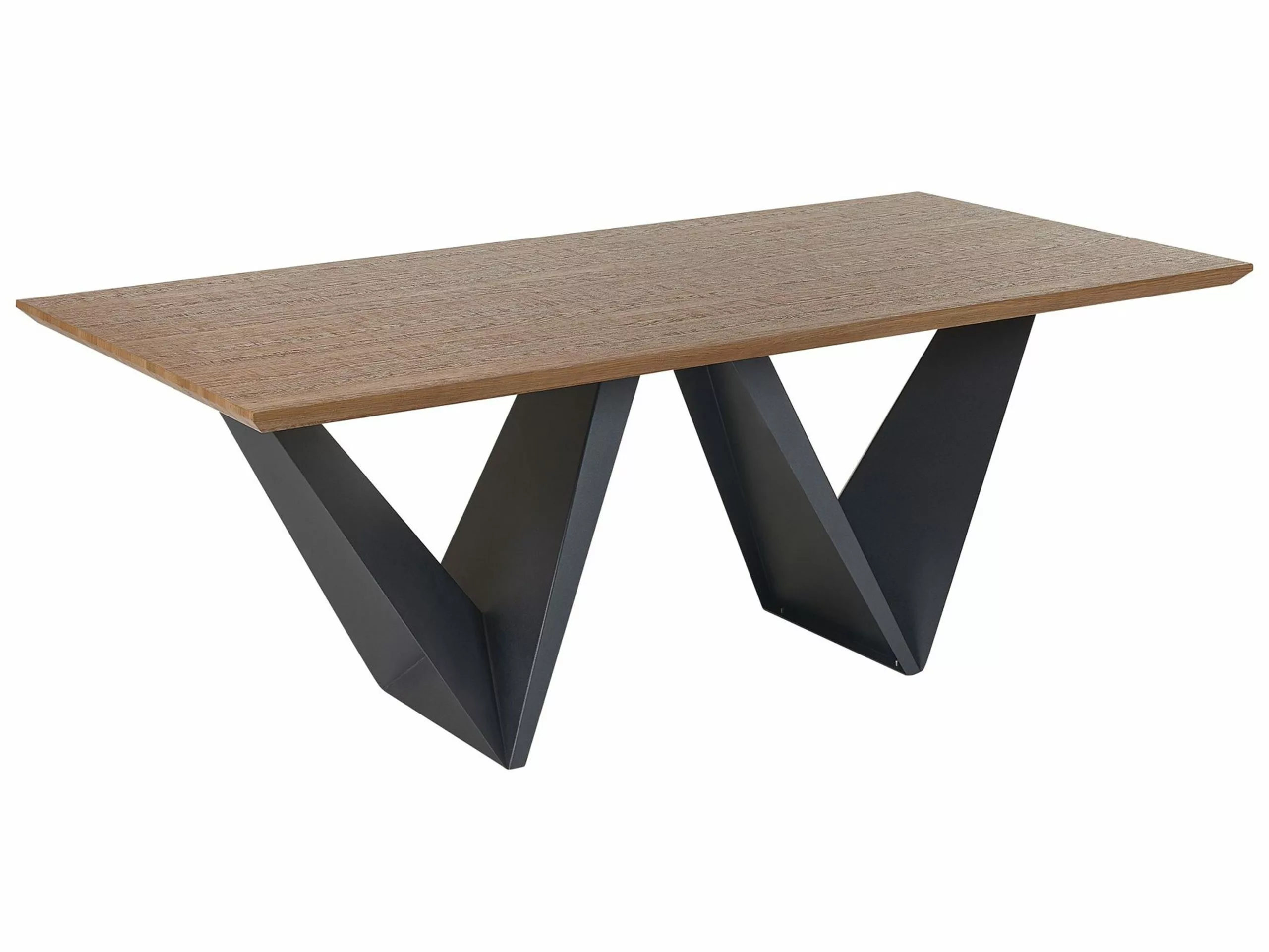 Beliani Mesa De Comedor Madera Oscura/negro 200 X 100 Cm SINTRA