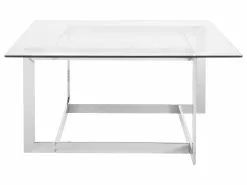 Beliani Mesa De Centro De Vidrio Transparente/plateado 80 X 80 Cm CRYSTAL -Mesas comercio undef src sa picid 733178 type whitesh image