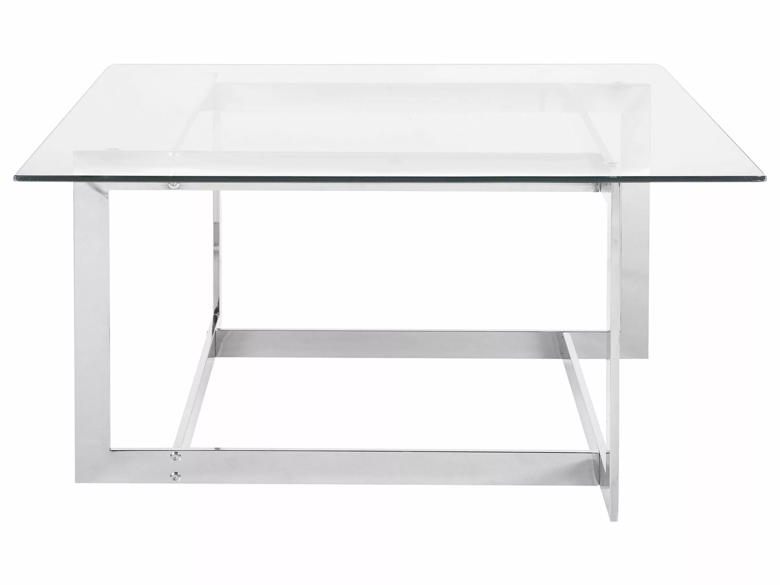 Beliani Mesa De Centro De Vidrio Transparente/plateado 80 X 80 Cm CRYSTAL - Imagen 3