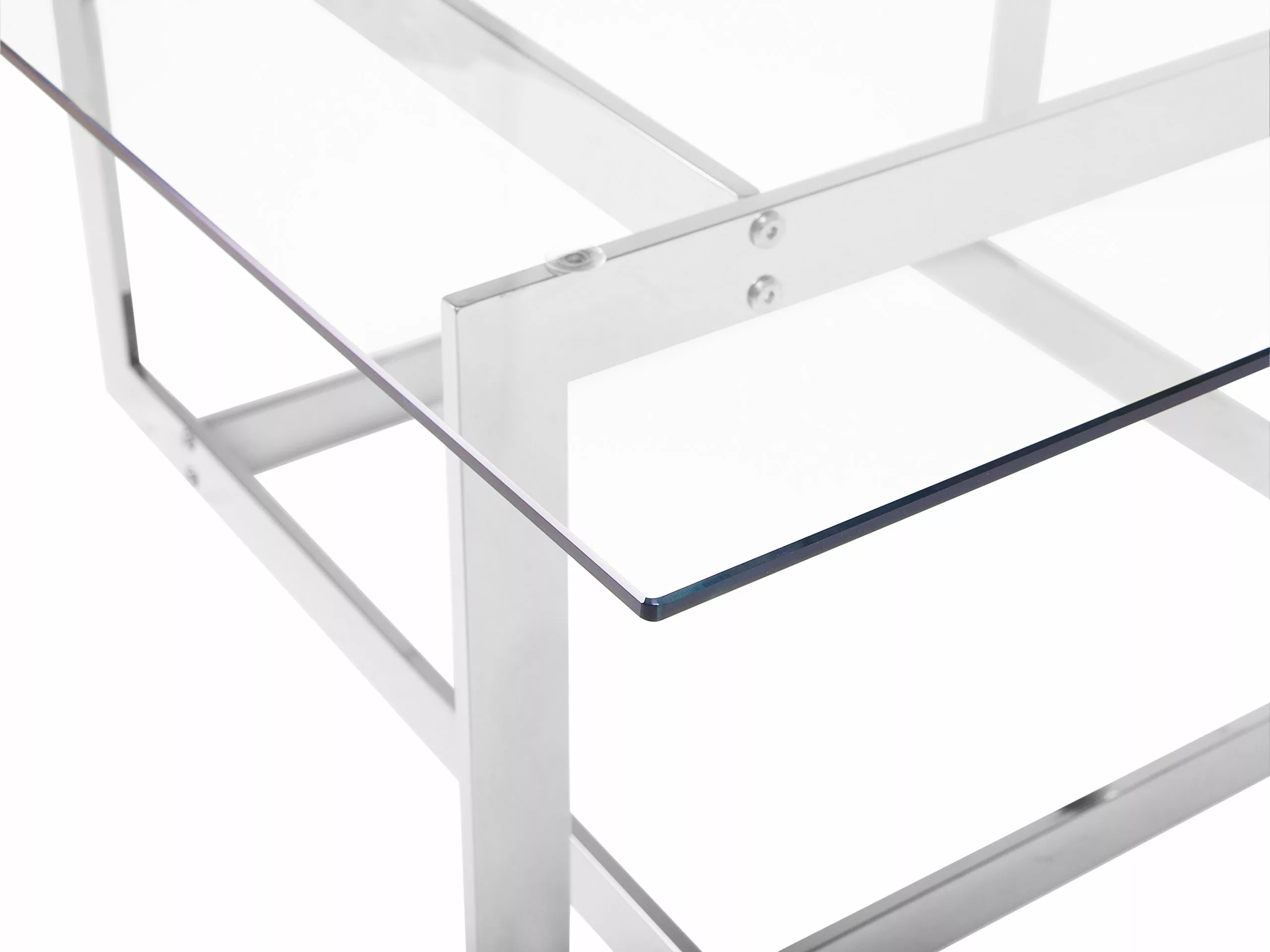 Beliani Mesa De Centro De Vidrio Transparente/plateado 80 X 80 Cm CRYSTAL - Imagen 4