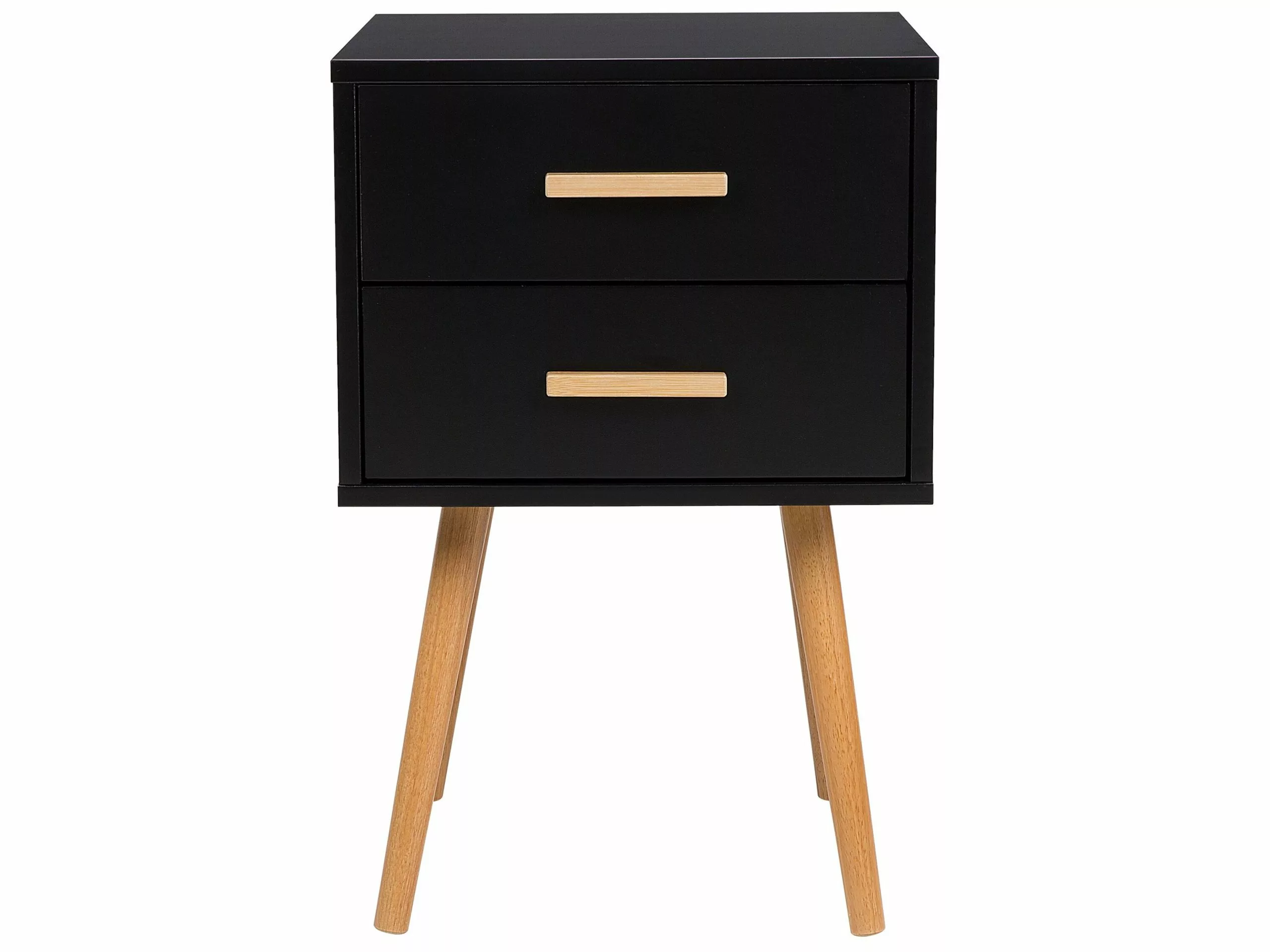 Beliani Mesa Auxiliar Negro/madera Clara 40 X 40 Cm ALABAMA - Imagen 4