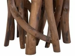 Beliani Mesa Auxiliar Blanco/madera Oscura ⌀ 40 Cm HOUMA -Mesas comercio undef src sa picid 736004 type whitesh image