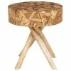 Beliani Mesa Auxiliar De Madera De Teca Oscura/negro ⌀ 45 Cm DETAH 2 Beliani Mesa Auxiliar De Madera De Teca Oscura/negro ⌀ 45 Cm DETAH -Mesas comercio undef src sa picid 737092 type whitesh image
