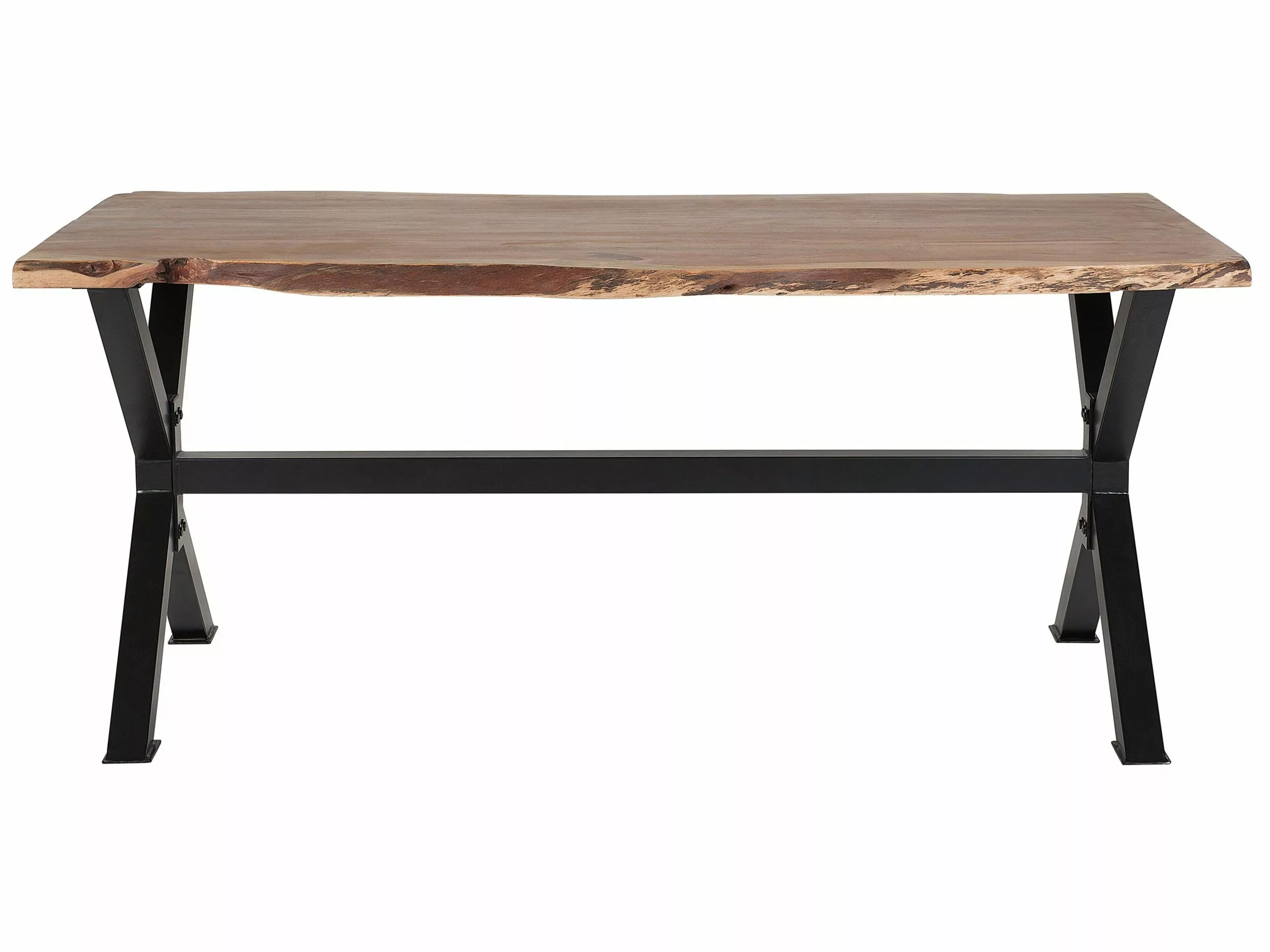 Beliani Mesa De Comedor De Madera De Acacia Clara/negro Varios Tamaños VALBO 9 Beliani Mesa De Comedor De Madera De Acacia Clara/negro Varios Tamaños VALBO - Imagen 7
