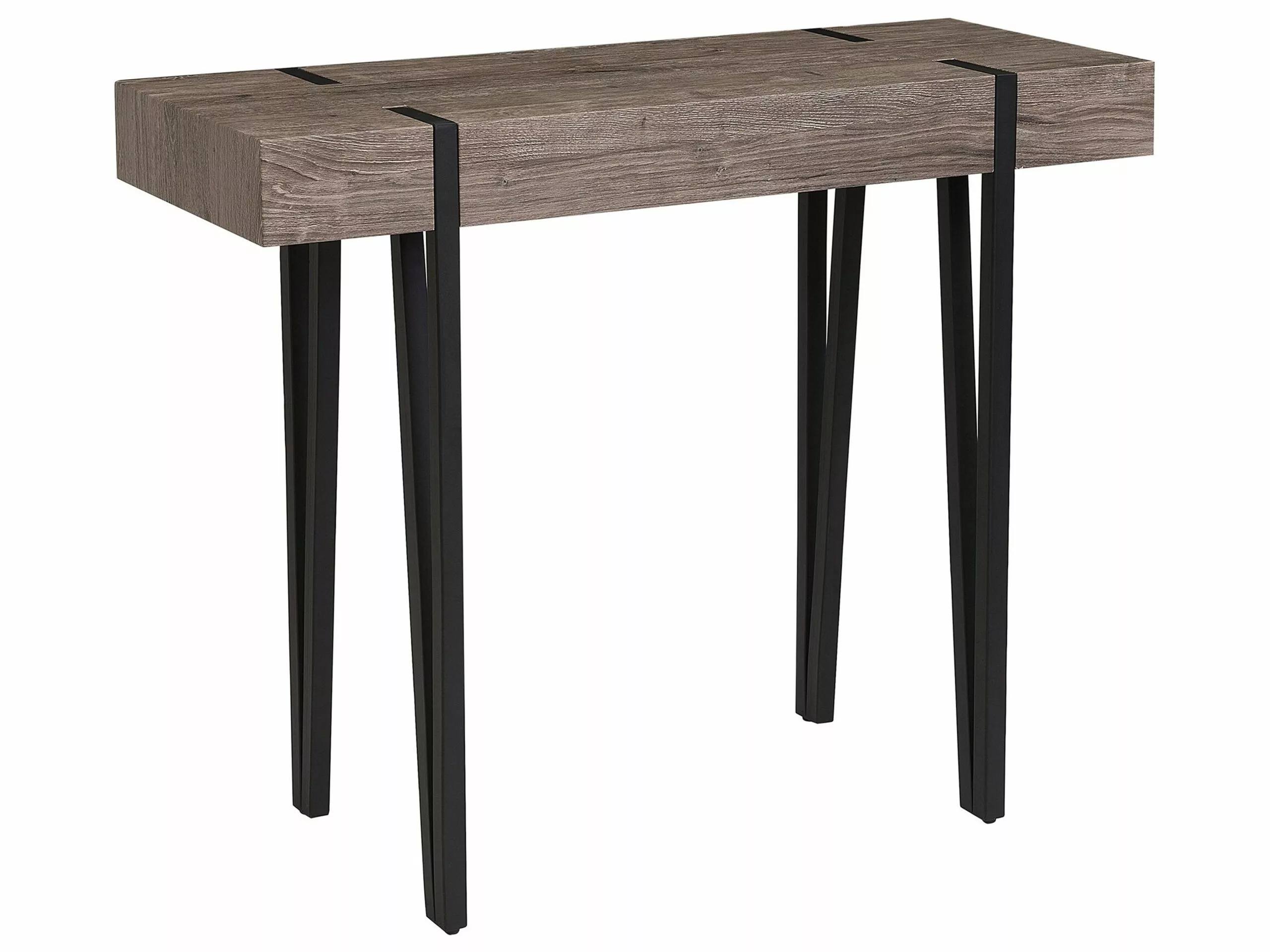 Beliani Consola Madera Oscura/negro 100 X 40 Cm ADENA