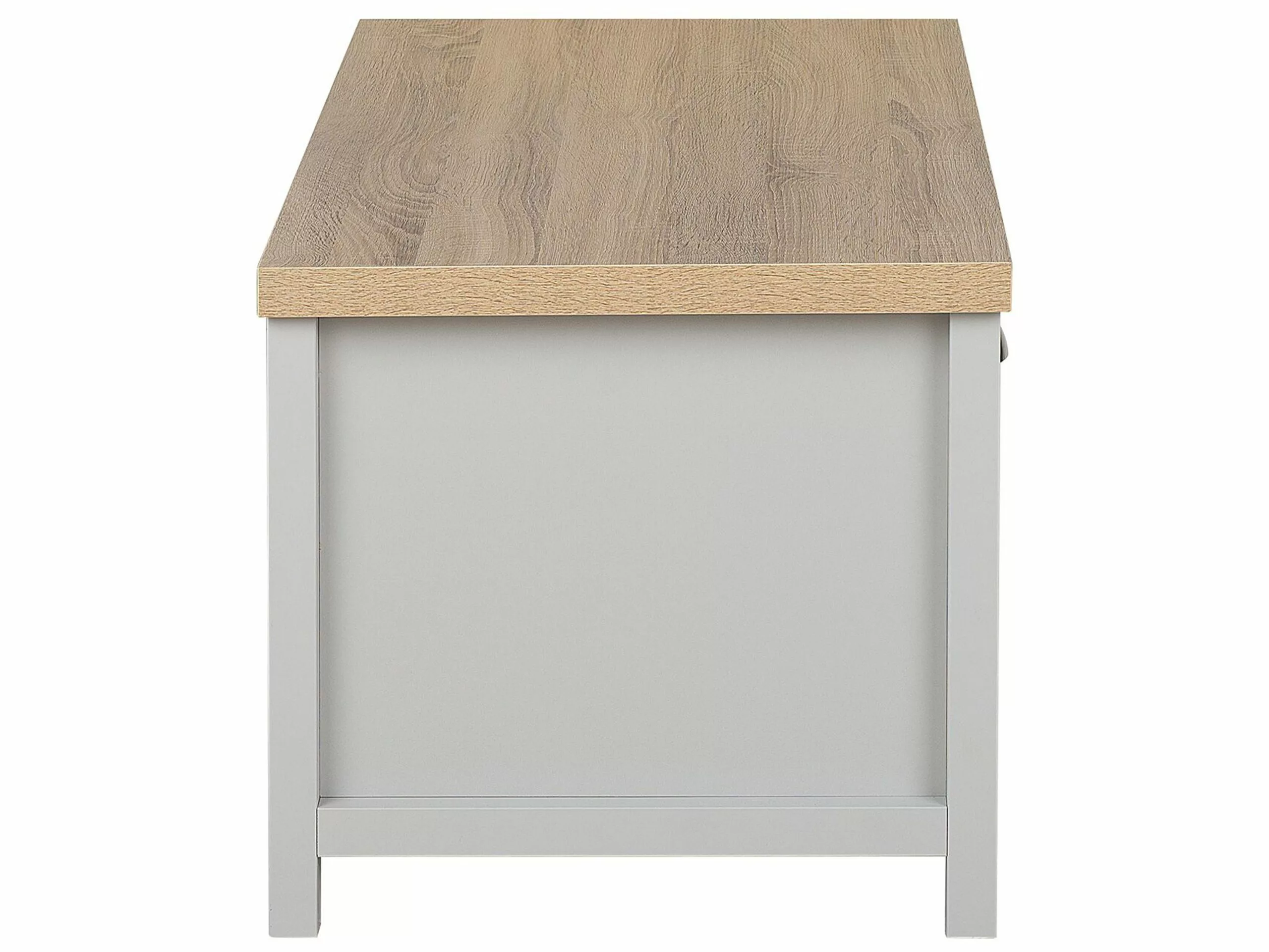 Beliani Mesa De Centro Gris Claro/madera Clara/plateado 99 X 55 Cm CLIO - Imagen 4