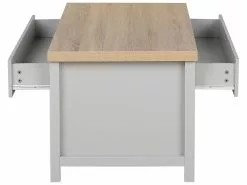 Beliani Mesa De Centro Gris Claro/madera Clara/plateado 99 X 55 Cm CLIO -Mesas comercio undef src sa picid 749506 type whitesh image