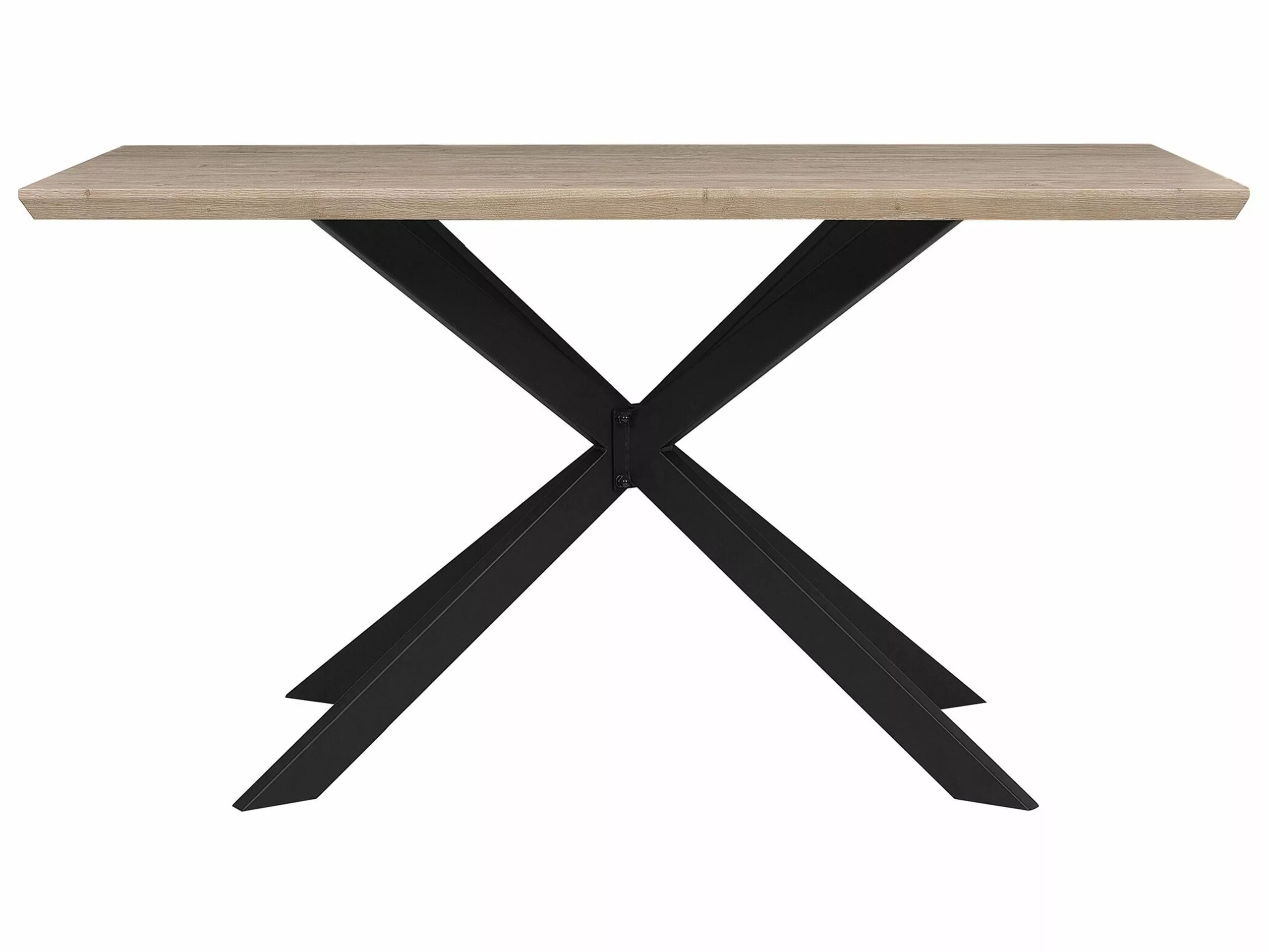 Beliani Mesa De Comedor Madera Clara/negro 140 X 80 Cm SPECTRA - Imagen 8