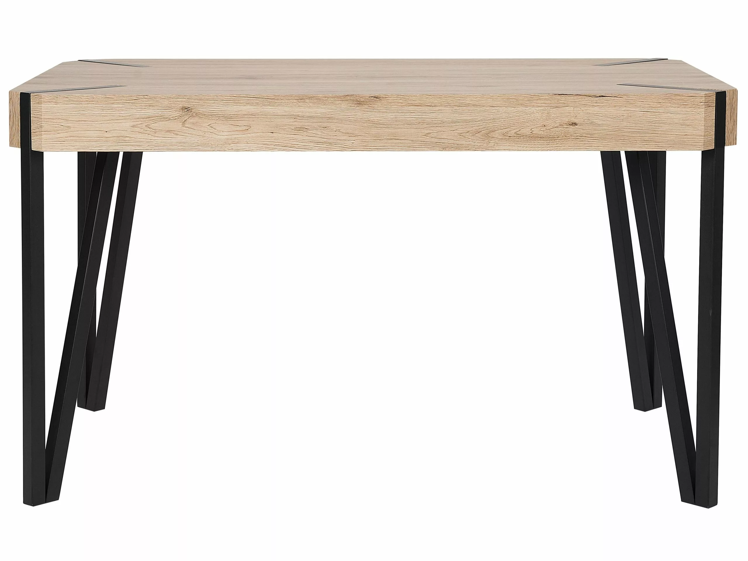 Beliani Mesa De Comedor Madera Clara/negro 130 X 80 Cm CAMBELL 7 Beliani Mesa De Comedor Madera Clara/negro 130 X 80 Cm CAMBELL - Imagen 5