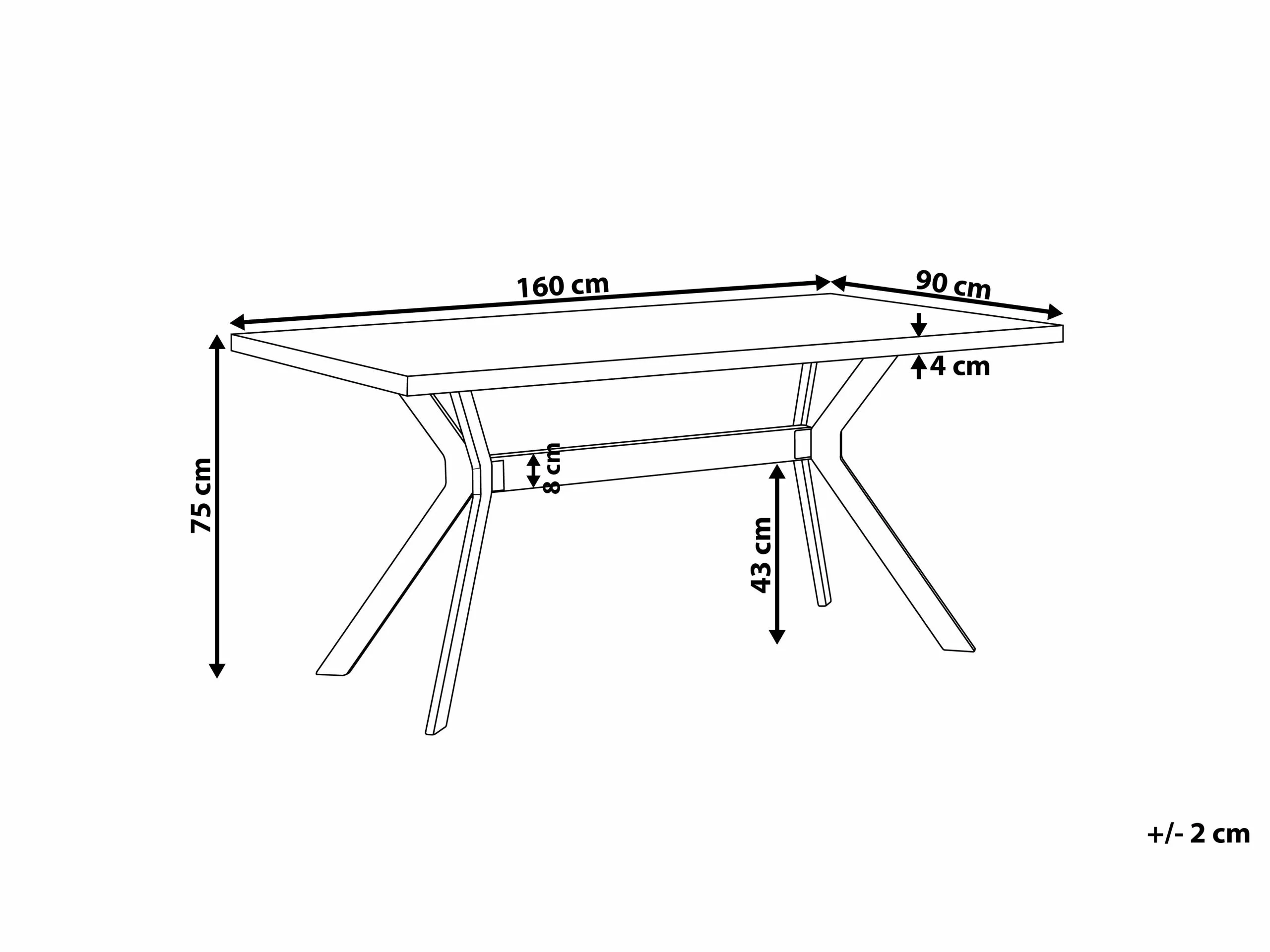 Beliani Mesa De Comedor Gris Claro/negro 160 X 90 Cm BENSON 10 Beliani Mesa De Comedor Gris Claro/negro 160 X 90 Cm BENSON - Imagen 8