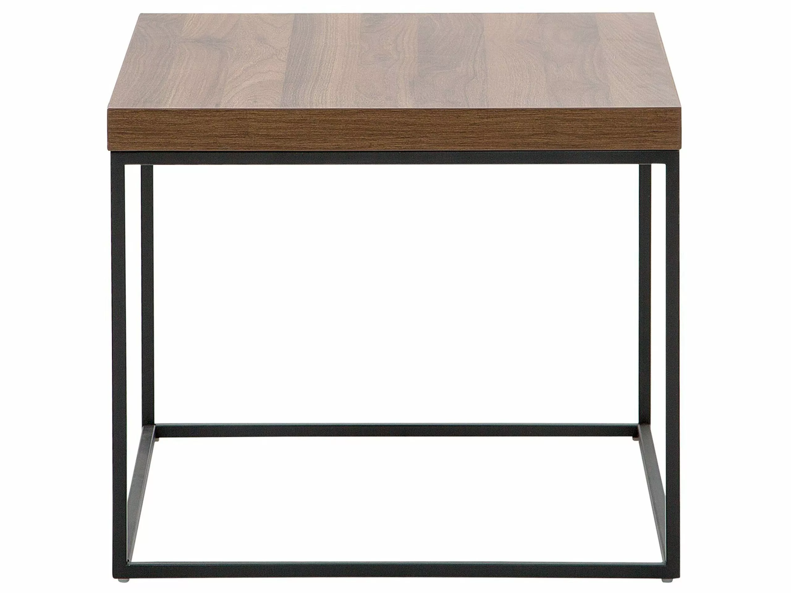 Beliani Mesa Auxiliar Madera Oscura/negro 60 X 60 Cm DORRIS - Imagen 3