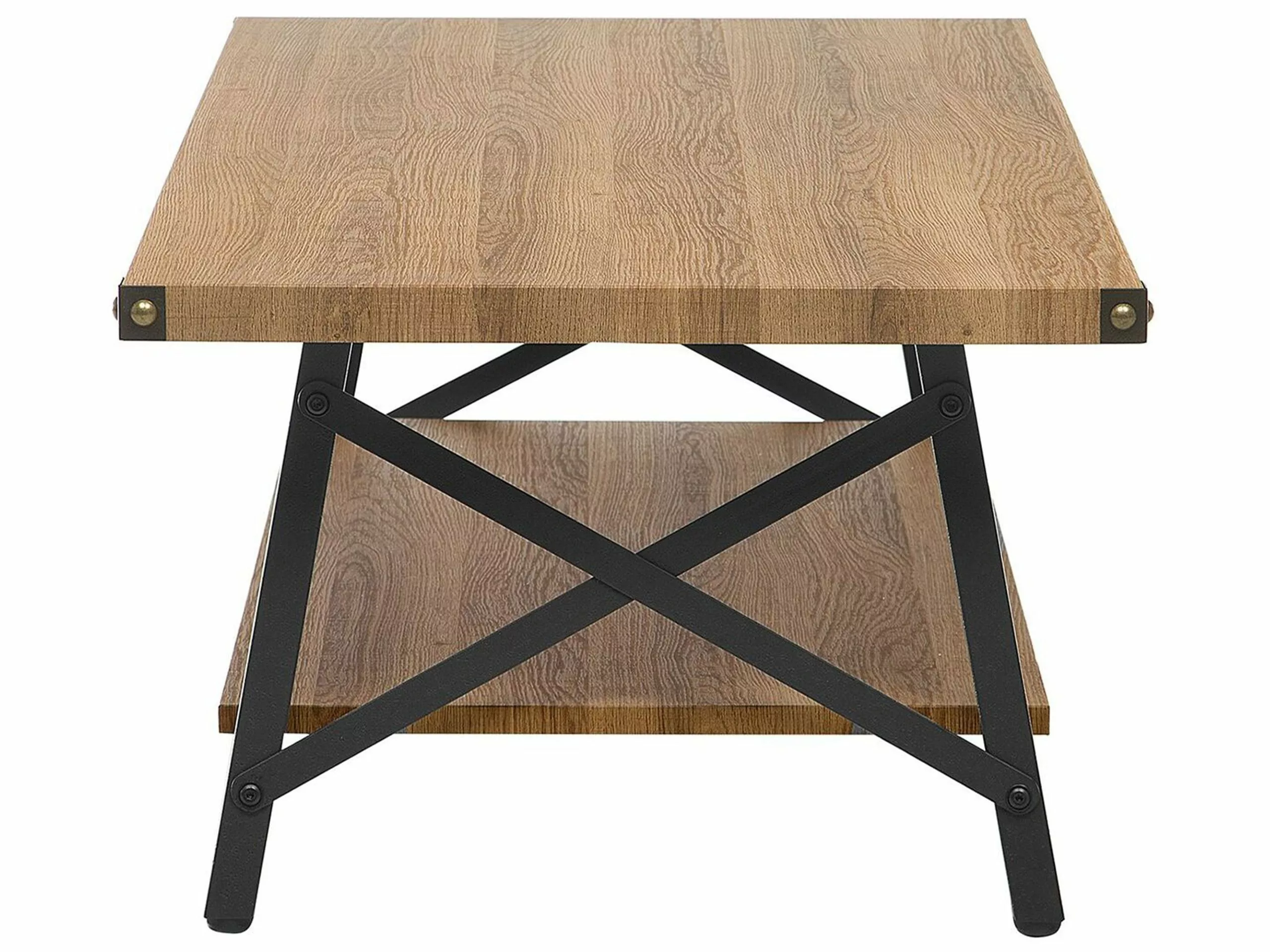 Beliani Mesa De Centro Madera Oscura/negro 100 X 55 Cm CARLIN - Imagen 5