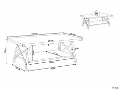 Beliani Mesa De Centro Madera Oscura/negro 100 X 55 Cm CARLIN -Mesas comercio undef src sa picid 757851 type whitesh image