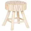 Beliani Mesa De Noche De Madera De Teca Clara ⌀ 35 Cm NAMPA -Mesas comercio undef src sa picid 759057 type whitesh image
