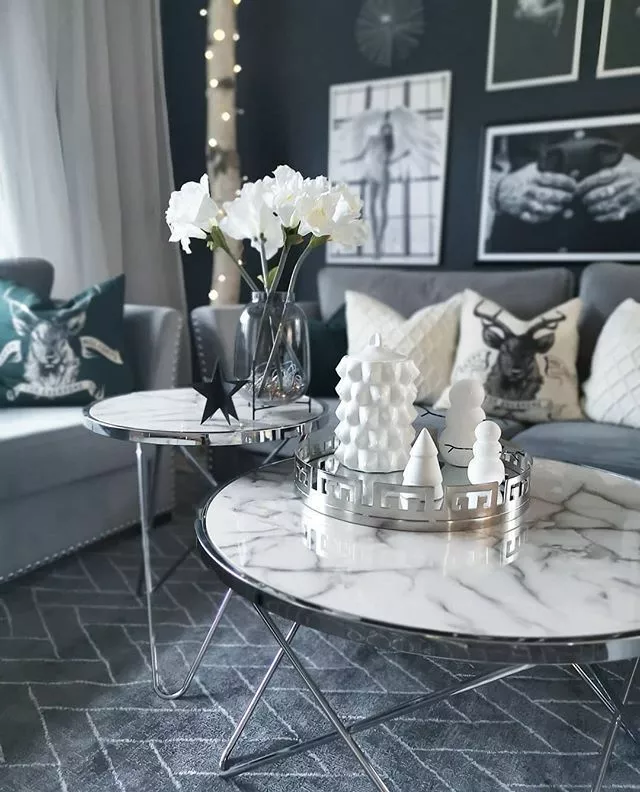 Beliani Mesa Auxiliar De Vidrio Templado Blanco/plateado ⌀ 50 Cm MERIDIAN II 5 Beliani Mesa Auxiliar De Vidrio Templado Blanco/plateado ⌀ 50 Cm MERIDIAN II - Imagen 3