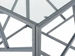 Beliani Mesa Auxiliar De Vidrio Plateado 50 X 50 Cm ORLAND 12 Beliani Mesa Auxiliar De Vidrio Plateado 50 X 50 Cm ORLAND -Mesas comercio undef src sa picid 766625 type whitesh image