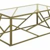 Beliani Mesa De Centro De Vidrio Dorado 100 X 50 Cm ORLAND -Mesas comercio undef src sa picid 767891 type whitesh image