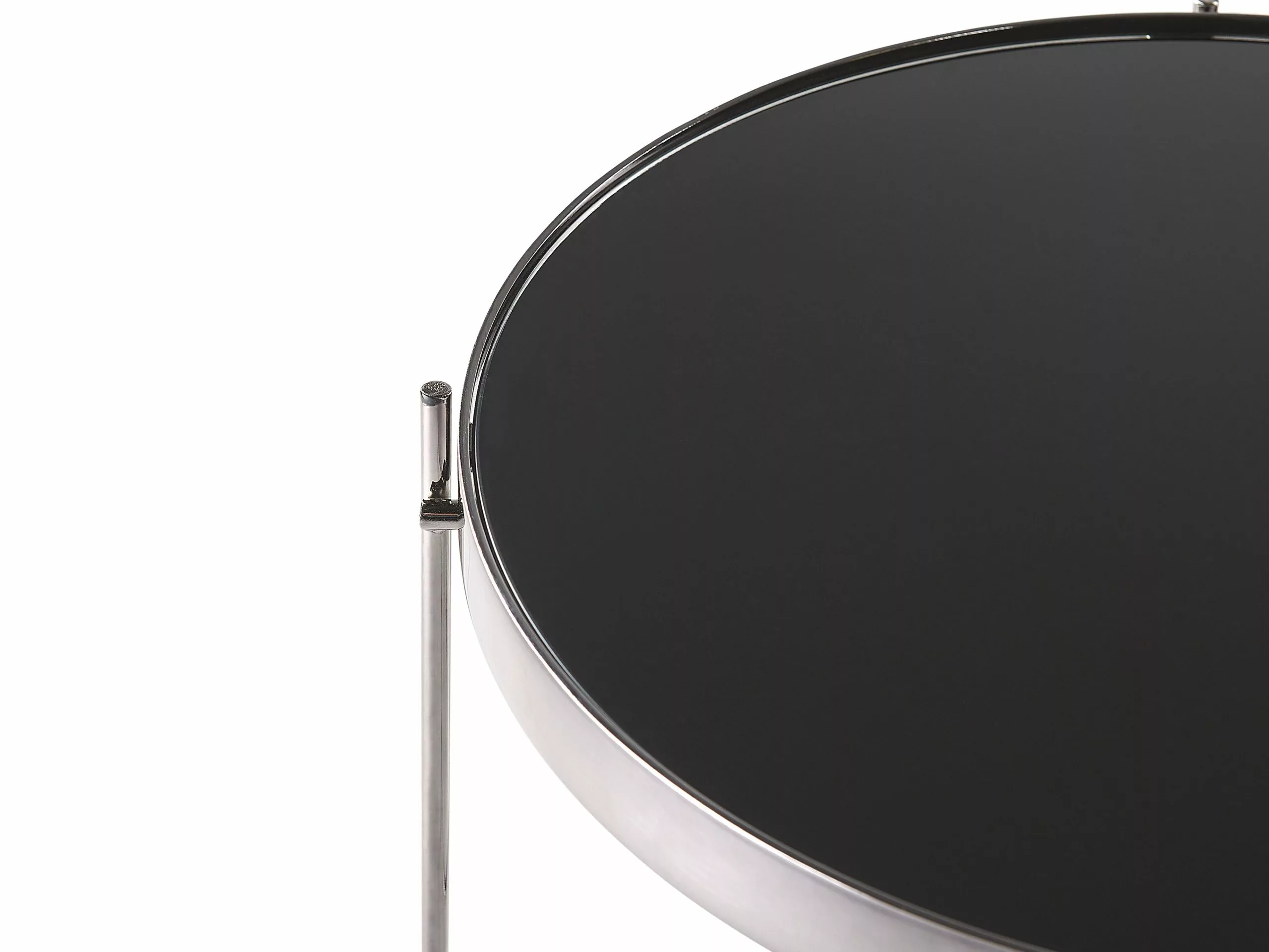 Beliani Mesa Auxiliar De Vidrio Templado/metal Negro/plateado ⌀ 40 Cm LUCEA 10 Beliani Mesa Auxiliar De Vidrio Templado/metal Negro/plateado ⌀ 40 Cm LUCEA - Imagen 8