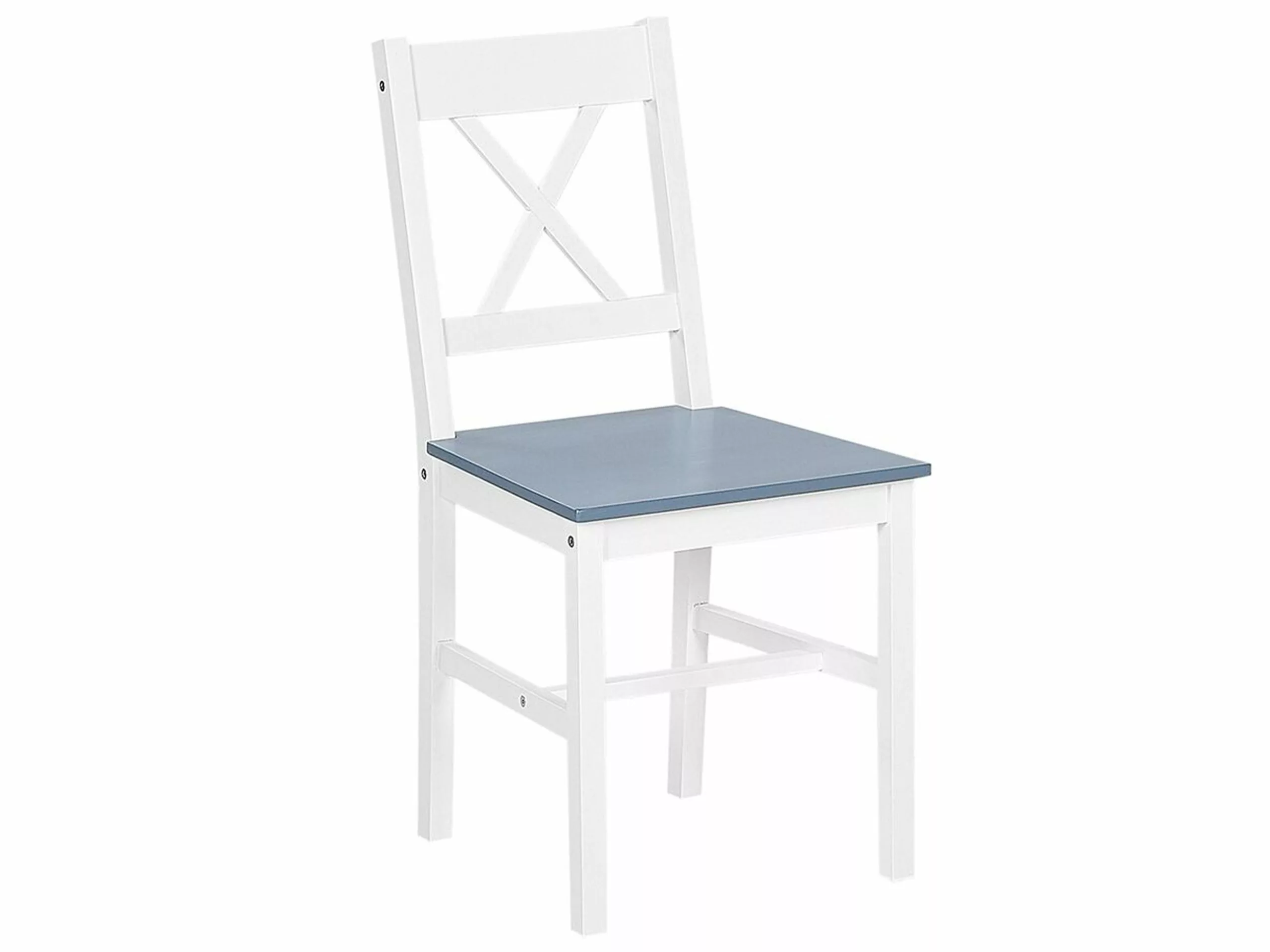 Beliani Conjunto De Comedor 4 Plazas De Madera De Pino Blanco/gris MOANA 6 Beliani Conjunto De Comedor 4 Plazas De Madera De Pino Blanco/gris MOANA - Imagen 4