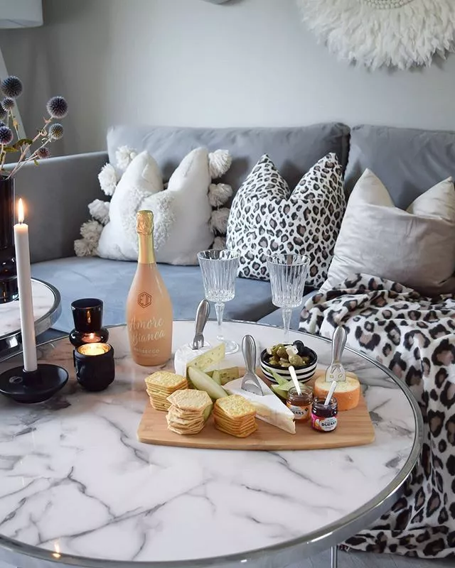 Beliani Mesa De Centro De Vidrio Templado Blanco/plateado ⌀ 80 Cm MERIDIAN II - Imagen 3