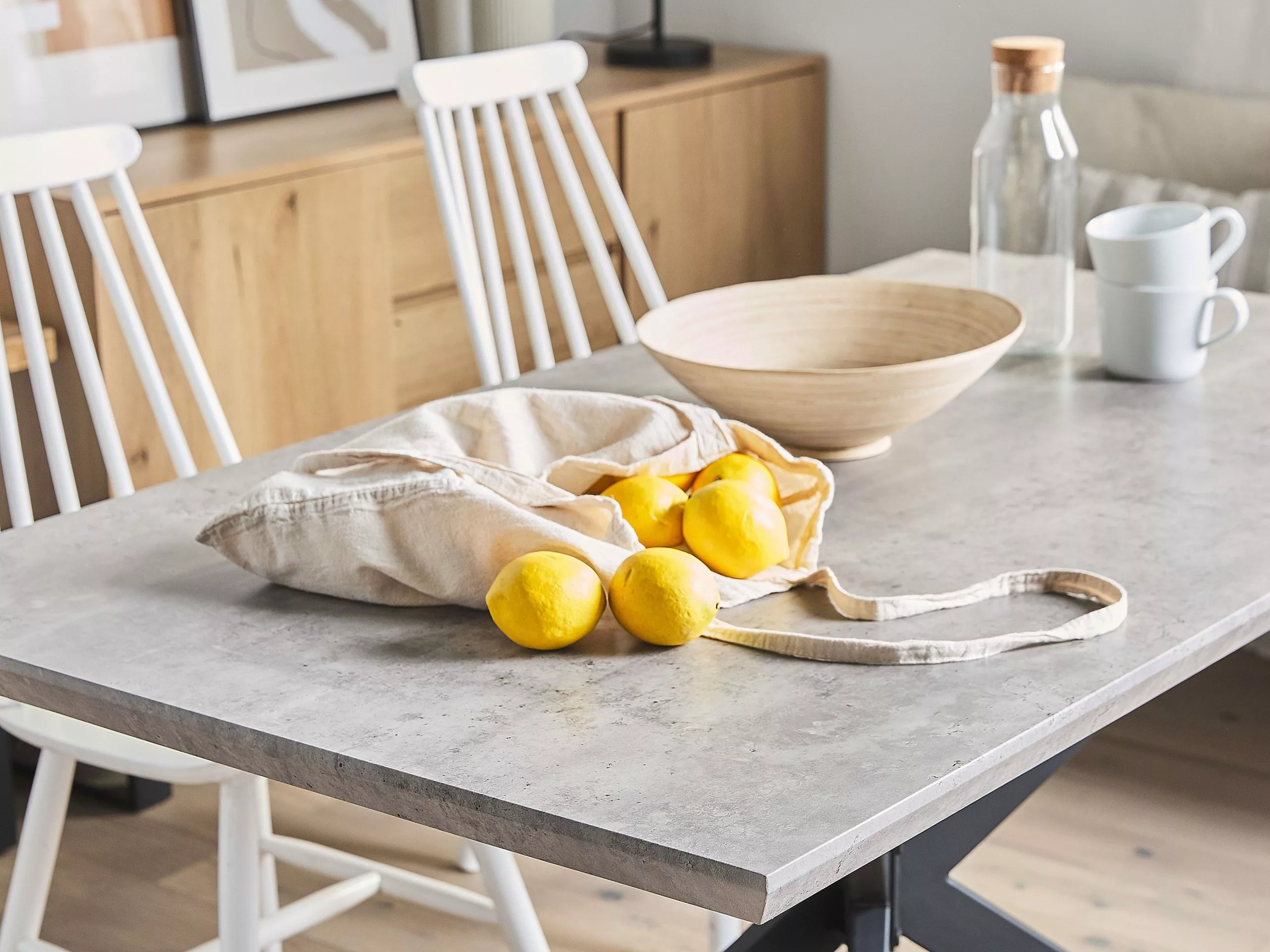 Beliani Mesa De Comedor Gris Claro/negro 140 X 80 Cm SPECTRA - Imagen 3