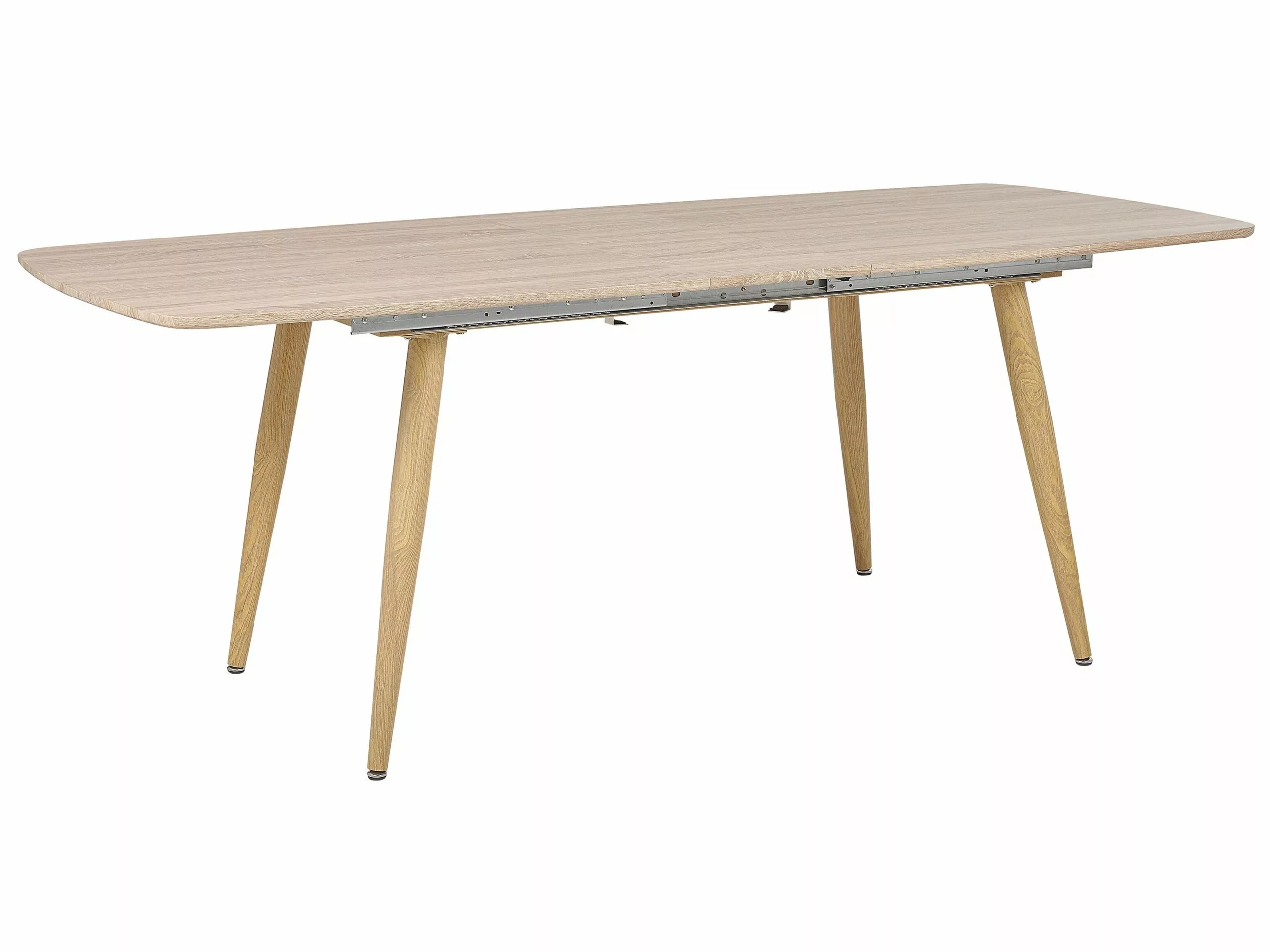 Beliani Mesa De Comedor Extensible Madera Clara 180/210 X 90 Cm HAGA 3 Beliani Mesa De Comedor Extensible Madera Clara 180/210 X 90 Cm HAGA
