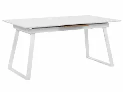 Beliani Mesa De Comedor Extensible Blanco/madera Clara 160/200 X 90 Cm KALUNA -Mesas comercio undef src sa picid 789905 type whitesh image