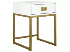 Beliani Mesa Auxiliar Blanco/dorado 40 X 40 Cm LARGO 12 Beliani Mesa Auxiliar Blanco/dorado 40 X 40 Cm LARGO -Mesas comercio undef src sa picid 790542 type whitesh image