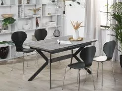 Beliani Mesa De Comedor Extensible Gris Claro/negro 140/180 X 80 Cm BENSON 15 Beliani Mesa De Comedor Extensible Gris Claro/negro 140/180 X 80 Cm BENSON -Mesas comercio undef src sa picid 790576 type whitesh image