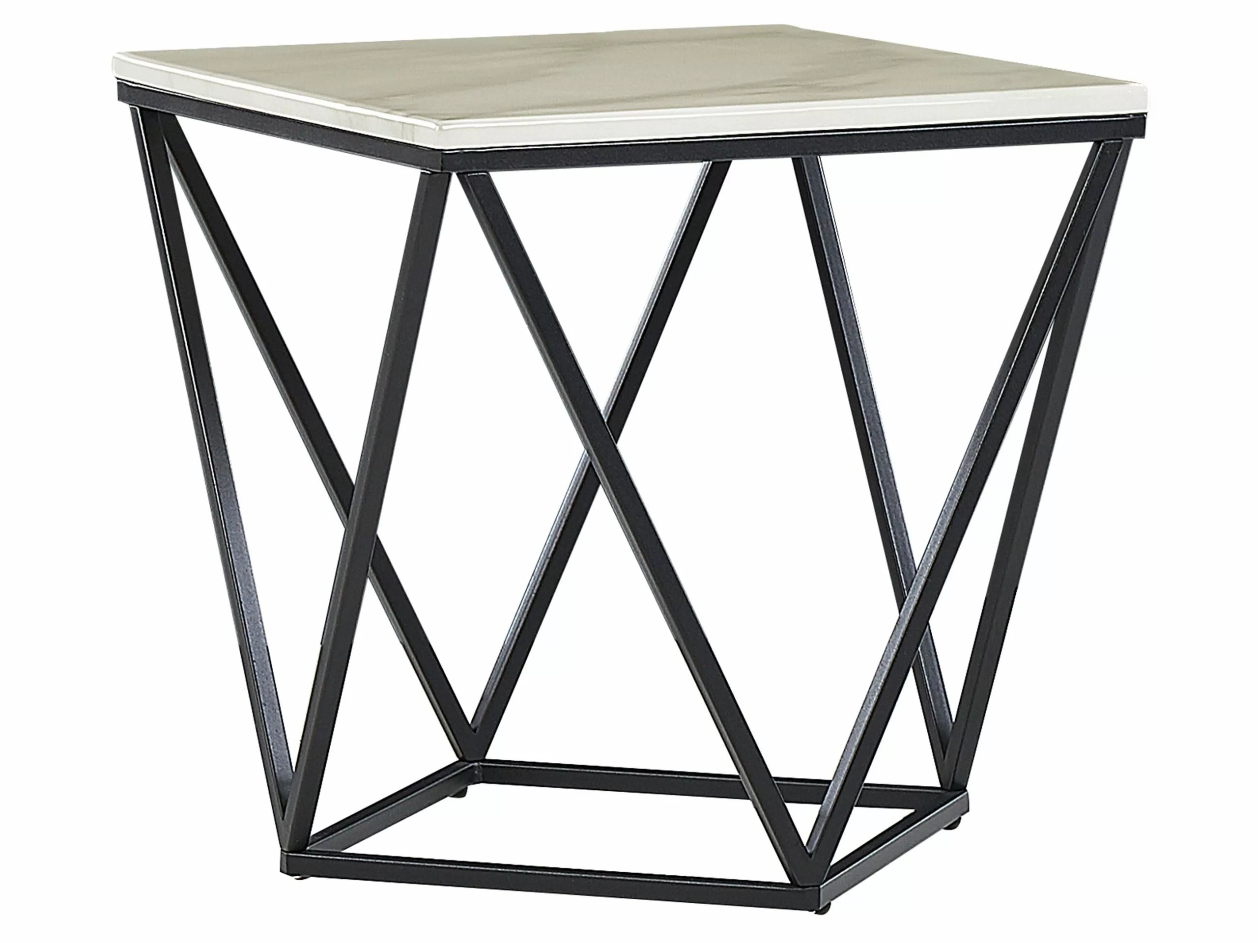 Beliani Mesa Auxiliar Beige/negro 50 X 50 Cm MALIBU