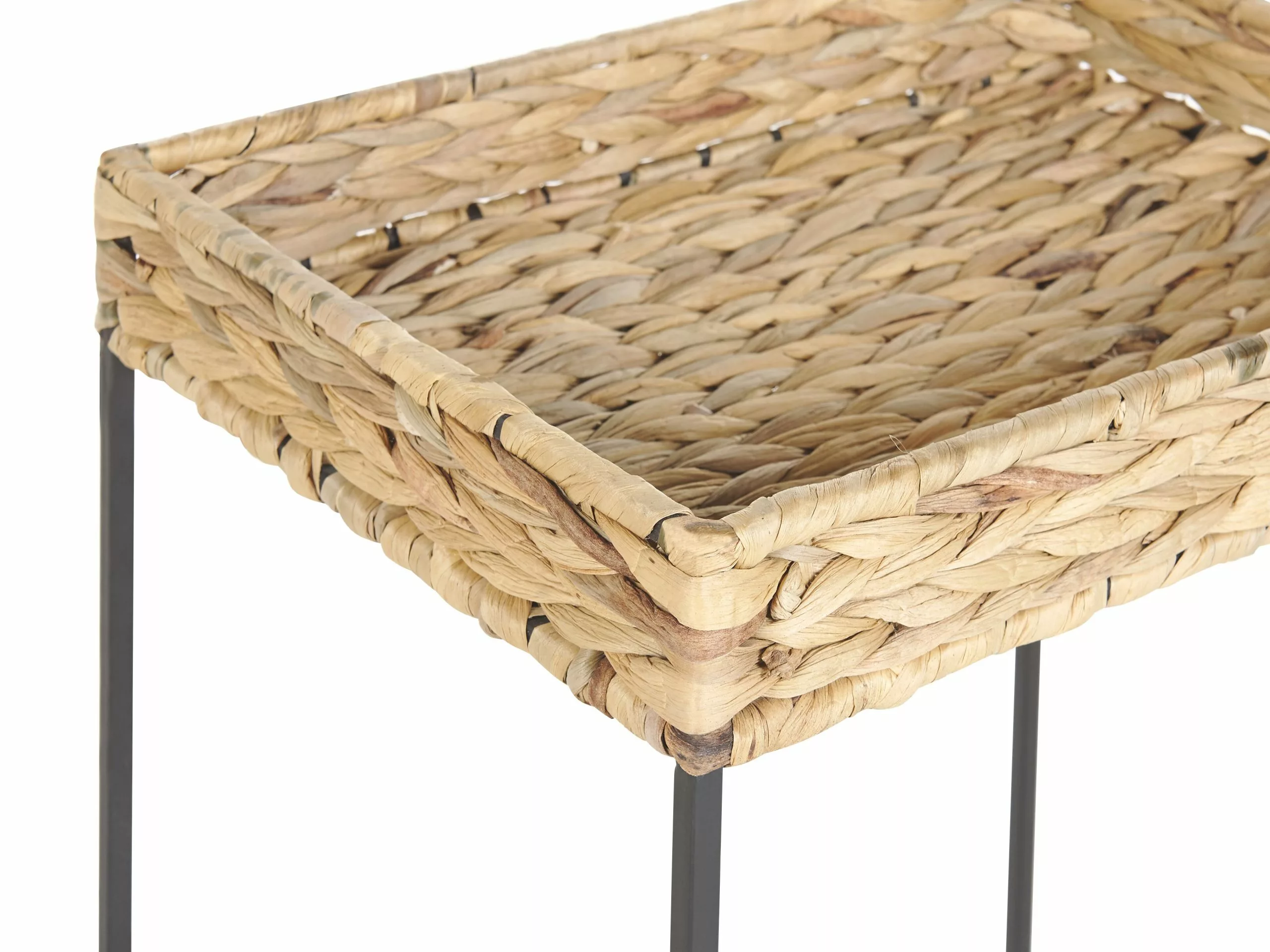 Beliani Conjunto De 3 Mesas De Centro De Jacinto De Agua Beige/natural/negro HAWI - Imagen 9