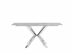 Beliani Mesa De Comedor De Vidrio Templado Gris/blanco/plateado 160 X 90 Cm SABROSA 11 Beliani Mesa De Comedor De Vidrio Templado Gris/blanco/plateado 160 X 90 Cm SABROSA -Mesas comercio undef src sa picid 792899 type whitesh image