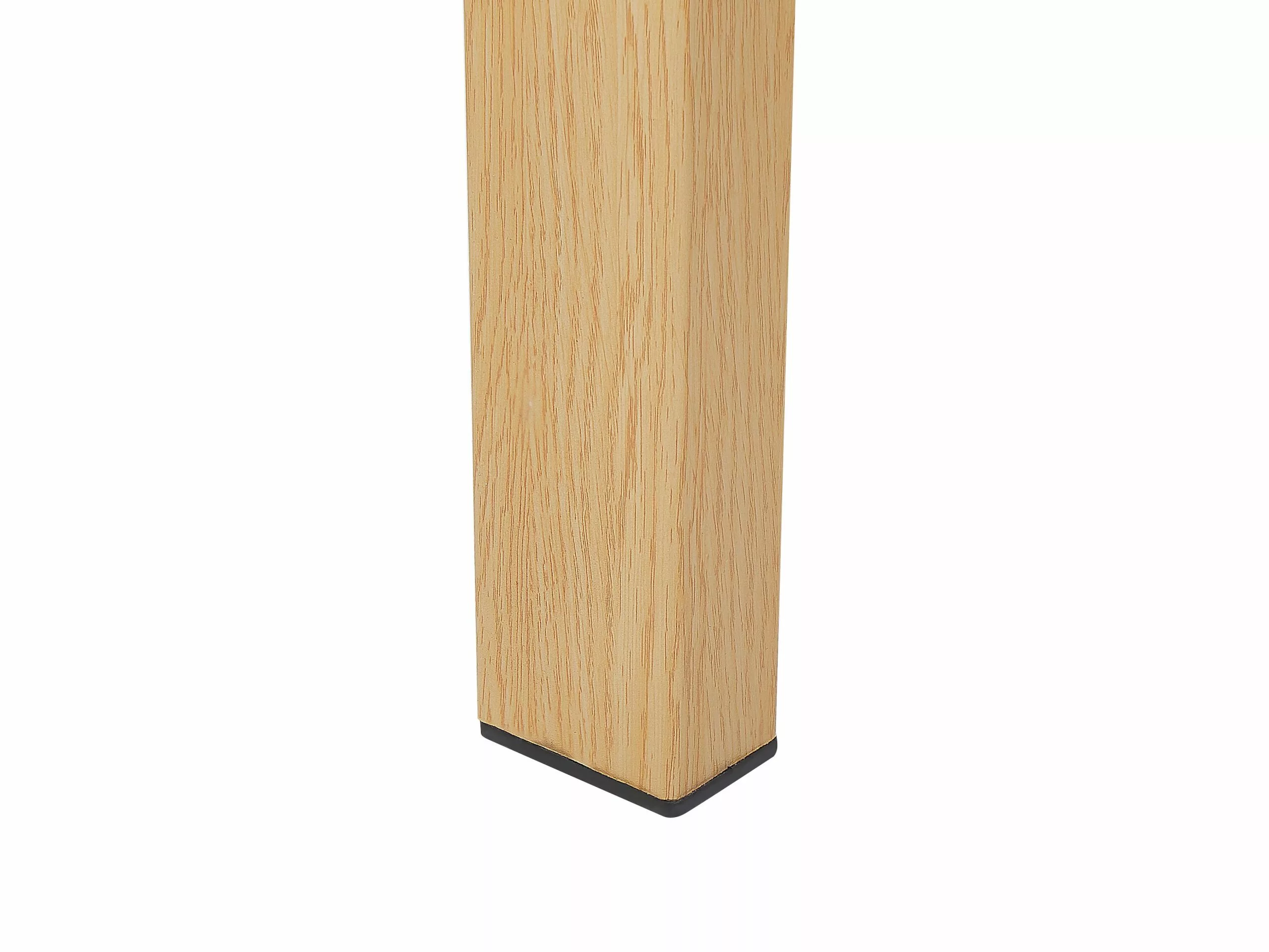 Beliani Mesa De Comedor De Vidrio Templado Transparente/madera Clara 130 X 80 Cm TAVIRA - Imagen 5