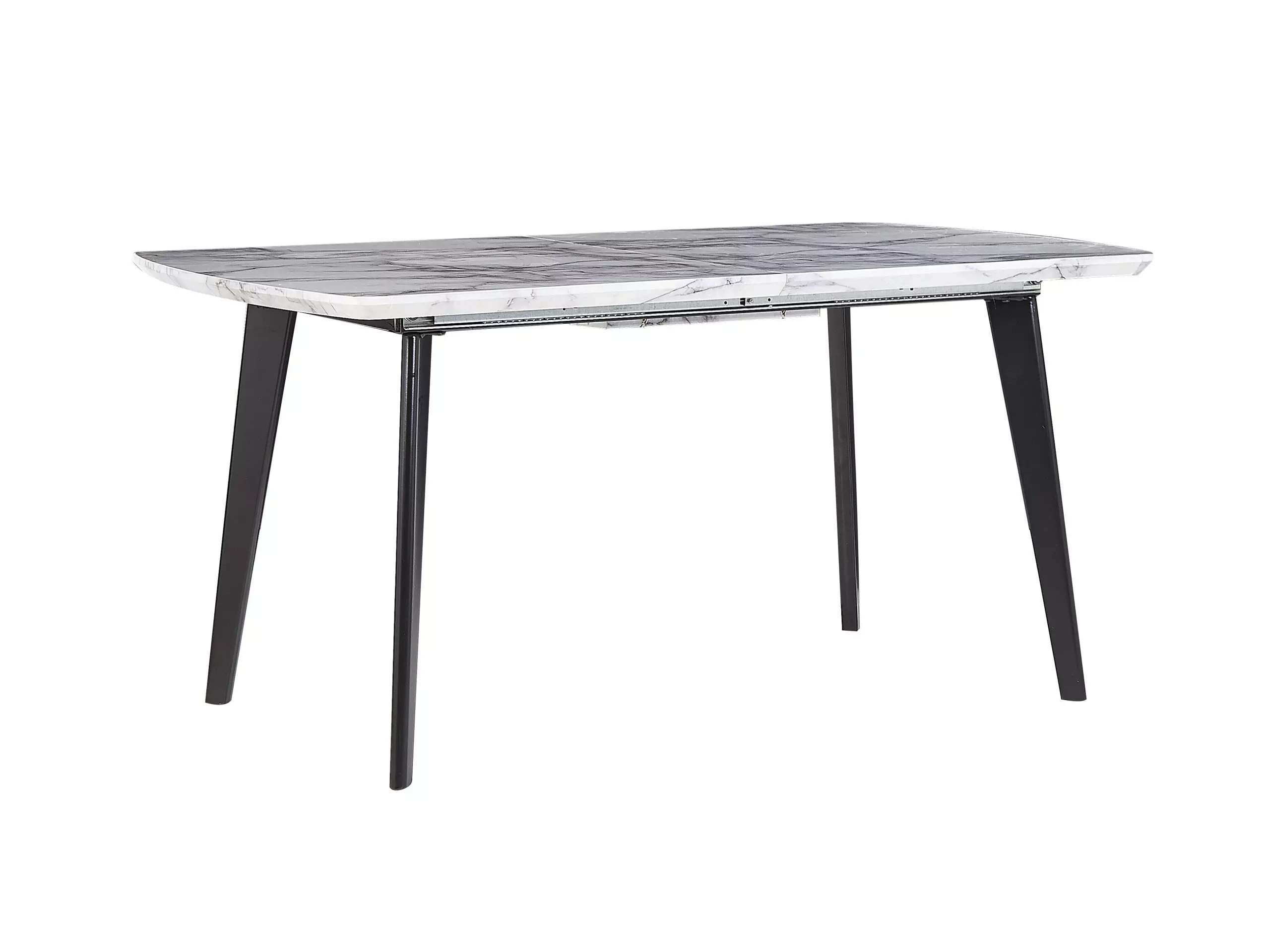 Beliani Mesa De Comedor Extensible Blanco/negro 160/200 X 90 Cm MOSBY - Imagen 6