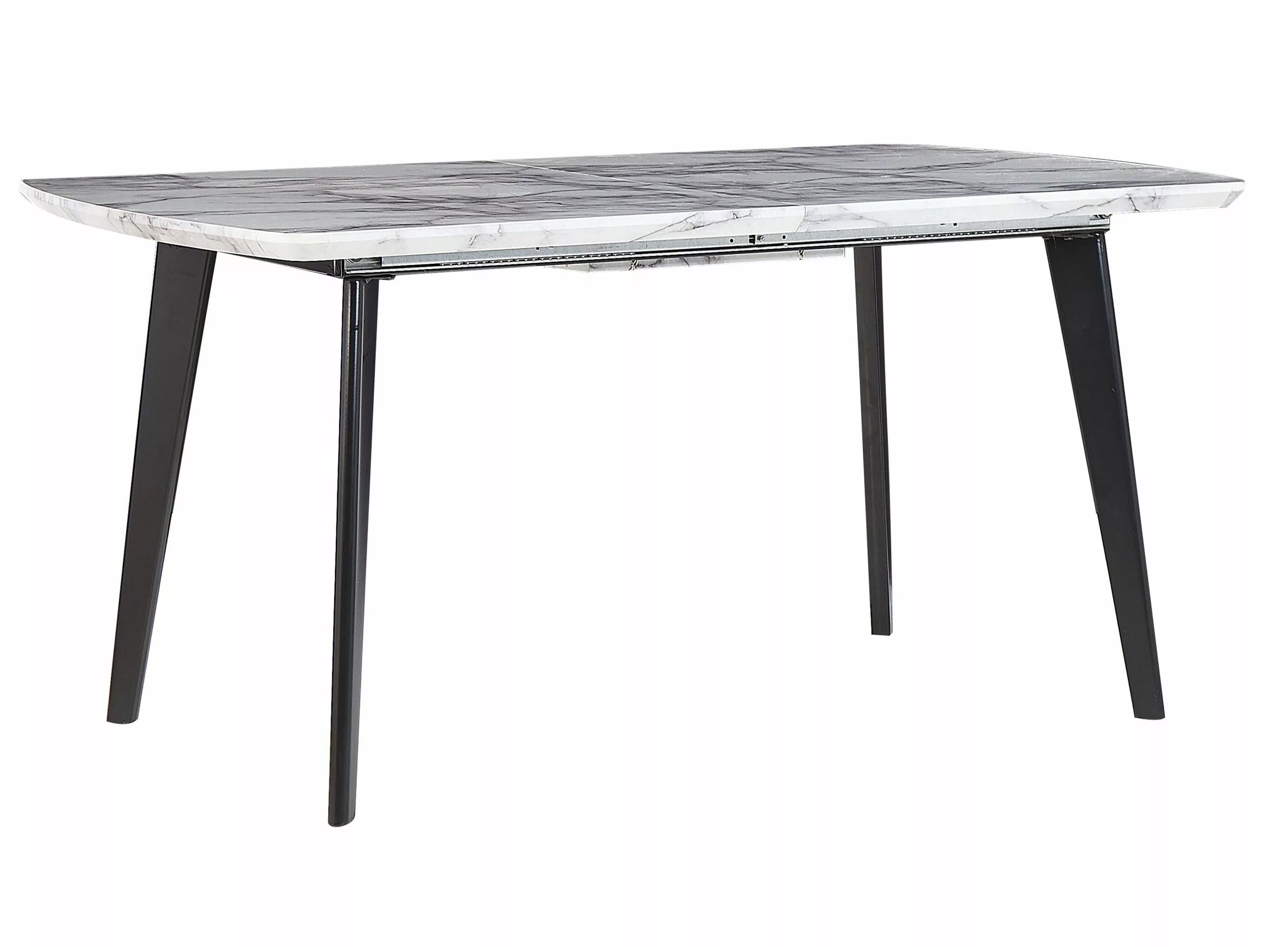 Beliani Mesa De Comedor Extensible Blanco/negro 160/200 X 90 Cm MOSBY - Imagen 7