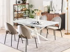 Beliani Mesa De Comedor Extensible Blanca 160/200 X 90 Cm MOIRA 13 Beliani Mesa De Comedor Extensible Blanca 160/200 X 90 Cm MOIRA -Mesas comercio undef src sa picid 793996 type whitesh image