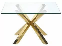 Beliani Mesa De Centro De Vidrio Templado Transparente/dorado 70 X 70 Cm STARLIGHT -Mesas comercio undef src sa picid 798474 type whitesh image