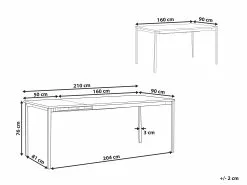 Beliani Mesa De Comedor Extensible Negra Varios Tamaños AVIS -Mesas comercio undef src sa picid 809814 type whitesh image