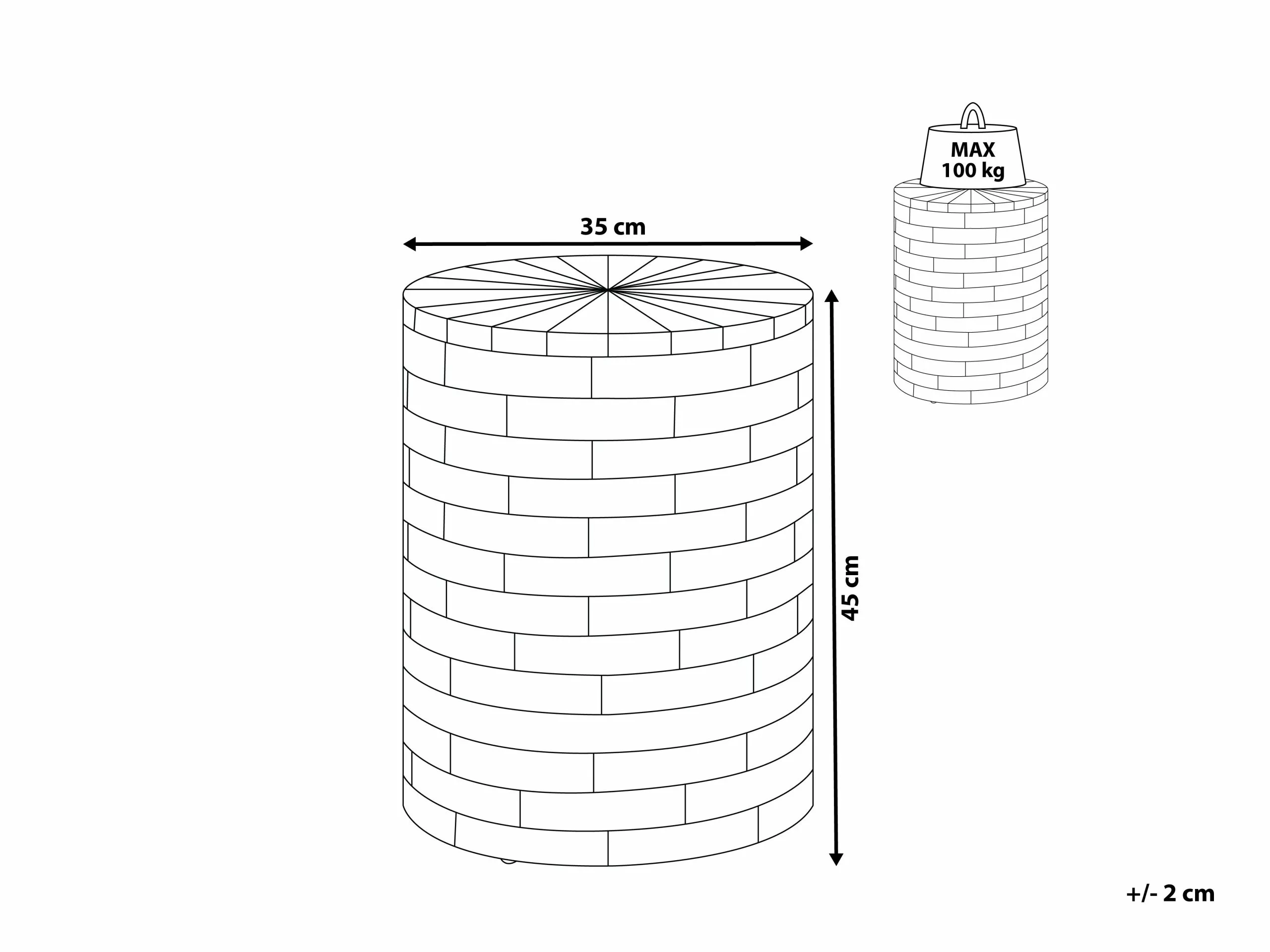 Beliani Mesa Auxiliar De Madera De Teca Clara ⌀ 35 Cm BRANT - Imagen 7